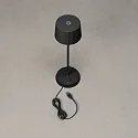 Konstsmide Outdoor LED accu table lamp POSITANO, IP54, 2.2W 2700/3000K 180lm, dimmable, witch USB charging dock, black