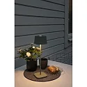 Konstsmide LED Akku-Tischleuchte CAPRI, eckig, 2,2W, 2700/3000K, IP54, dimmbar, grün/grau