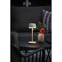 Outdoor LED Akku-Tischleuchte LYON, IP54, 2700 / 3000 / 4000K / RGB, mit USB-Port + Touch-DImmer, terracotta
