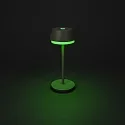 Konstsmide Outdoor LED Akku-Tischleuchte LYON, IP54, 2700 / 3000 / 4000K / RGB, mit USB-Port + Touch-DImmer, grün / grau