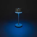 Konstsmide Outdoor LED Akku-Tischleuchte LYON, IP54, 2700 / 3000 / 4000K / RGB, mit USB-Port + Touch-DImmer, grün / grau