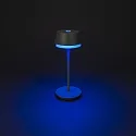 Konstsmide Outdoor LED Akku-Tischleuchte LYON, IP54, 2700 / 3000 / 4000K / RGB, mit USB-Port + Touch-DImmer, grün / grau