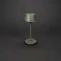Konstsmide Outdoor LED Akku-Tischleuchte LYON, IP54, 2700 / 3000 / 4000K / RGB, mit USB-Port + Touch-DImmer, grün / grau
