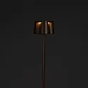 Konstsmide Outdoor LED Akku-Stehleuchte NICE, IP54, 2700 / 3000K, mit USB-Ladestation, dimmbar innen / außen, Aluminium, rost