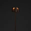 Konstsmide Outdoor LED Akku-Stehleuchte NICE, IP54, 2700 / 3000K, mit USB-Ladestation, dimmbar innen / außen, Aluminium, rost