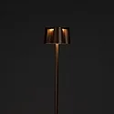 Konstsmide Outdoor LED Akku-Stehleuchte NICE, IP54, 2700 / 3000K, mit USB-Ladestation, dimmbar innen / außen, Aluminium, rost