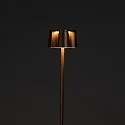 Konstsmide Outdoor LED Akku-Stehleuchte NICE, IP54, 2700 / 3000K, mit USB-Ladestation, dimmbar innen / außen, Aluminium, rost