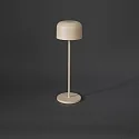 Konstsmide battery table lamp LILLE with USB connection, with touch dimmer IP54, sand coloured dimmable