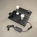 Konstsmide Ladestation CHARGER für Konstsmide Akkuleuchten MINI, 15-fach, inkl. Netzteil + Ebenen-Verbindern, IP20, schwarz