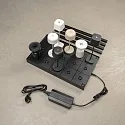 Konstsmide Ladestation CHARGER für Konstsmide Akkuleuchten MINI, 15-fach, inkl. Netzteil + Ebenen-Verbindern, IP20, schwarz