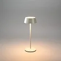 Konstsmide battery table lamp MENTON USB IP54, grey, lacquered dimmable