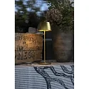 Konstsmide battery table lamp EZE USB IP54, gold matt