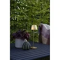 Konstsmide battery table lamp EZE USB IP54, gold matt