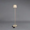 Konstsmide battery floor lamp POMEZIA MEDIUM USB IP54, sand coloured dimmable