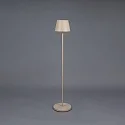 Konstsmide battery floor lamp POMEZIA MEDIUM USB IP54, sand coloured dimmable