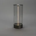 Konstsmide battery table lamp EDISON L USB IP54, anthracite dimmable