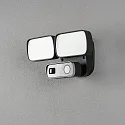LED Außenwandleuchte SMARTLIGHT DOUBLE, mit Sensor + HD Kamera, 24W 5000K 2400lm, Metall schwarz / Kunststoff