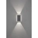 LED Außen-Wandleuchte CREMONA, mit Hintergrundlicht + Lichtstrahl, einstellbar, 3W 3000K 360lm, Anthrazit, Alu / Klarglas