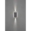 Konstsmide LED Außen-Wandleuchte CREMONA, mit Hintergrundlicht + Lichtstrahl, einstellbar, 3W 3000K 360lm, Anthrazit, Alu / Klarglas