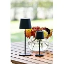 Konstsmide battery table lamp VENCE USB IP54, black dimmable