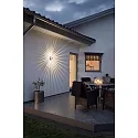 HighPower LED Außen-Wandleuchte MONZA, mit Seiten-Effekt , 3W 3000K 160lm, Messing anodisiert, Massiv-Aluminium