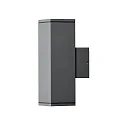 Konstsmide Outdoor wall luminaire MONZA, with double cone of light, 2x GU10 max. 35W, anthracite aluminium clear glass