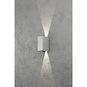Konstsmide HighPower LED outdoor wall luminaire CREMONA, Up/Down, adjustable beam, 3W 3000K 460lm, silver grey / clear