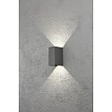 HighPower LED Außen-Wandleuchte CREMONA, Up/Down, Lichtaustritt verstellbar, 3W 3000K 460lm, Anthrazit / klar