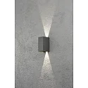 HighPower LED outdoor wall luminaire CREMONA, Up/Down, adjustable beam, 3W 3000K 460lm, anthracite / clear