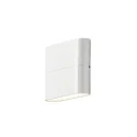 Konstsmide HighPower LED outdoor wall luminaire CHIERI SLIM, Up/Down, 2x3W 3000K 450lm, white aluminium / opal acrylic glass