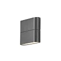 Konstsmide HighPower LED outdoor wall luminaire CHIERI SLIM, Up/Down, 2x3W 3000K 450lm, anthracite aluminium / opal acrylic glass