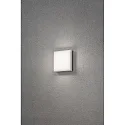 Konstsmide LED Außen-Wand- / Deckenleuchte CESENA, IP54, eckig, 10W 3000K 900lm, Weiß, Aluminium / Acrylglas opal
