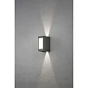 Konstsmide Outdoor HighPower LED wall luminaire CREMONA, 2-sided adjustable 0°-90°, 12W 3000K 720lm, anthracite / aluminium, plastic opal