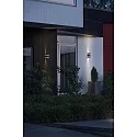 Konstsmide LED Außen-Wandleuchte CREMONA, 2-seitig von 0°-90° einstellbar, 3W 3000K 600lm, 2 gefrostete Acrylglasstreifen / Anthrazit