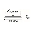 SLV LED Deckeneinbauleuchte SENSER 24 DL, eckig, 12,5, 1200lm, IP20, weiß, 4000K