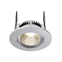 Recessed LED ceiling luminaire COB-68-350mA-ROUND, current constant, 6W, 4000K, 45°, brushed silver