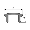 Accessories for LED profile cover f-01-05 flat, 100cm