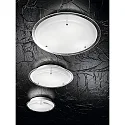 Fabas Luce Deckenleuchte HILL, Ø 33cm, E27, Metall / Glas, weiß / klar