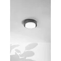 Fabas Luce LED Außendeckenleuchte OWEN, 12W, 3000K, 1620lm, IK08, IP65, dunkelgrau