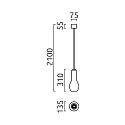 Helestra pendant luminaire GARA 1 flame E27 IP20, black chrome dimmable