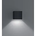 Helestra LED Außenwandleuchte SIRI 44, IP54, eckig, Up/Down, verstellbar, 7W 3000K 390lm, CRi >90, dimmbar, mattschwarz