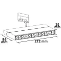 ISOLED 3-phase track spot UV-C 270nm, 10W, 50°, rotatable and swivelling, matt white