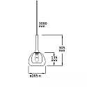 ISOLED pendant luminaire INFINITY CLEAR/BLACK GLASS with open cable, 2-pole E14 IP20, black dimmable