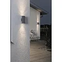 Außen-Wandleuchte MONZA, mit doppeltem Lichtkegel, 2xGU10, IP44, anthrazit, Aluminium Klarglas