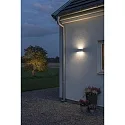 Konstsmide HighPower LED Außen-Wandleuchte CHIERI WIDE, Up/Down, 2x6W 3000K 950lm, Weiß, Aluminium / Acrylglas opal