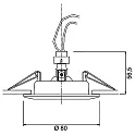 nobilé Einbaustrahler DOWNLIGHT C 1830, Ø 8cm, starr, Titan matt