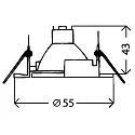 nobilé Einbaustrahler DOWNLIGHT C 3860, Ø 5.5cm, starr, Chrom matt