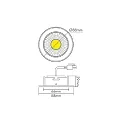 nobilé LED Downlight A 5068 T FLAT BIO, rund, 38°, 8W, 3000K, IP40, schwenkbar, dimmbar, chrom