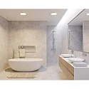 Nordlux LED Bad-Deckenleuchte OJA 42 SCENE SELECT, IP54, mit Nachtlicht, 19W 3000/4000K (CCT) 2100lm 120°, schaltbar, weiß + Chrom