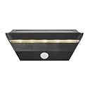 Nordlux LED Solar-Wandleuchte AGENA, Trapezform, mit PIR-Sensor, IP44, 5W 3000K 390lm, schwarz